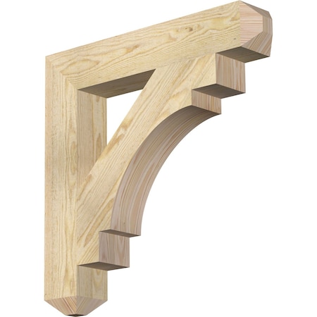 Ekena Millwork Merced Craftsman Rough Sawn Bracket, Douglas Fir, 4"W x 24"D x 24"H BKT04X24X24MRC04RDF